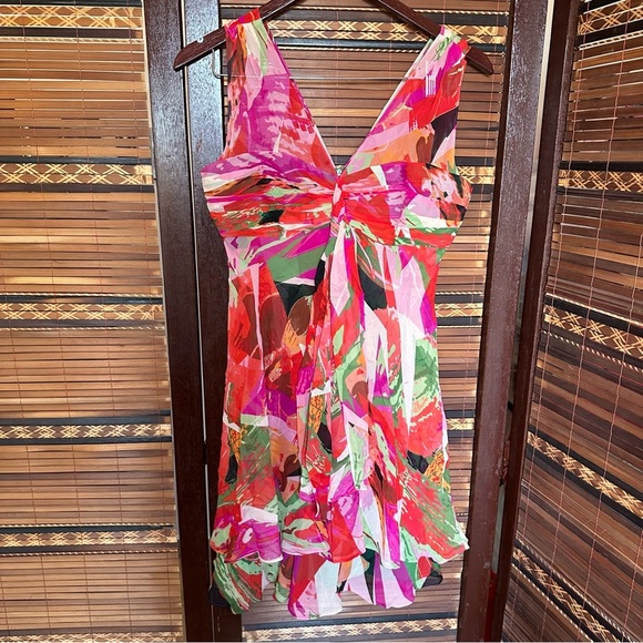 🌟3/$20🌟 Donna Ricco New York 4P Multi Color 100% silk floral dress - Picture 2 of 7